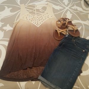 Maurice's ombre burnout tank